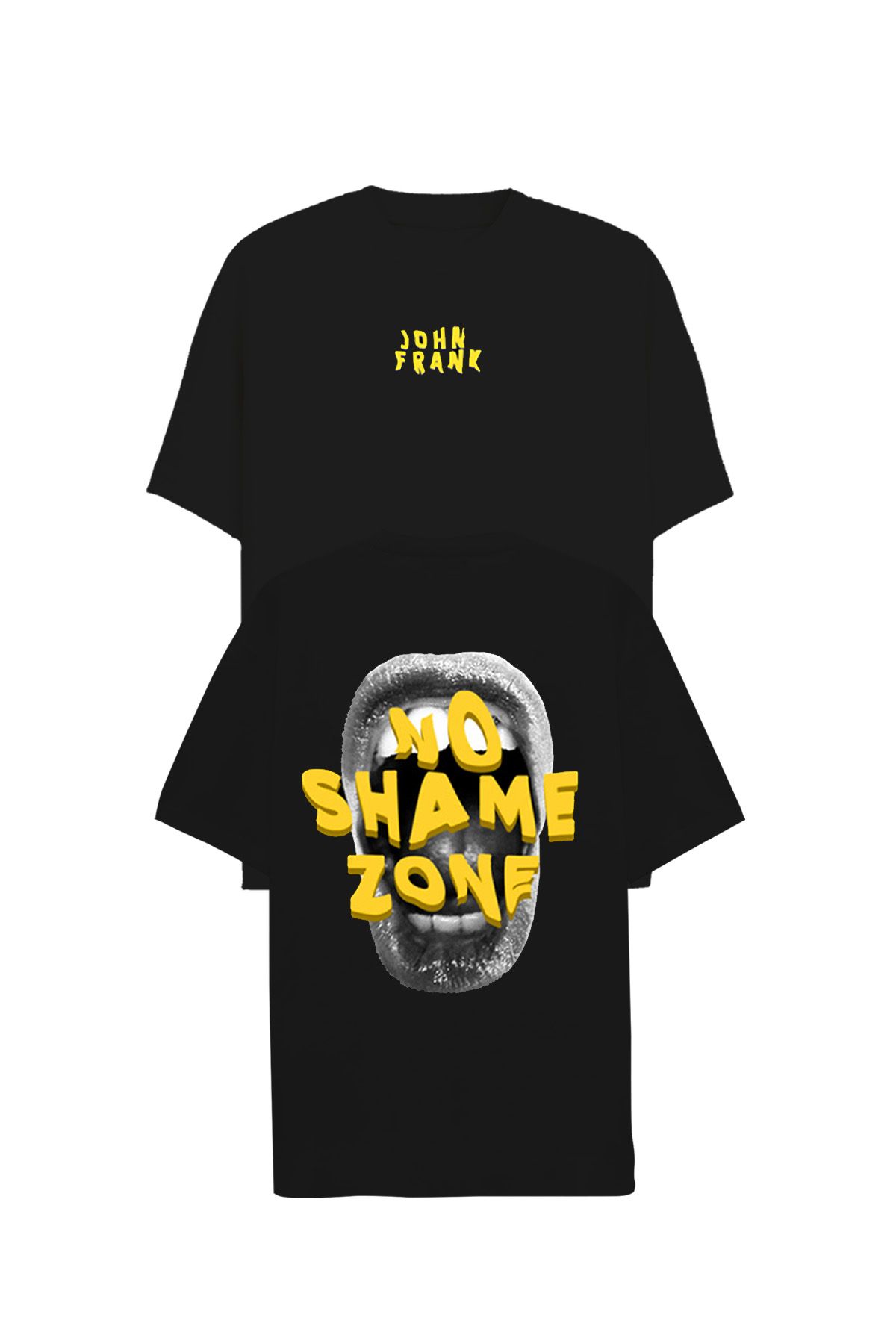 JOHN FRANK OVERSIZE T-SHIRT SİYAH - 1